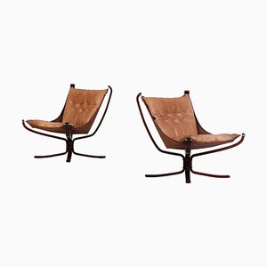 Falcon Chairs attributed to Sigurd Ressell, 1970s, Set of 2