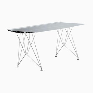 Desk with Anodized Silver Top and Inox Legs by Konstantin Grcic