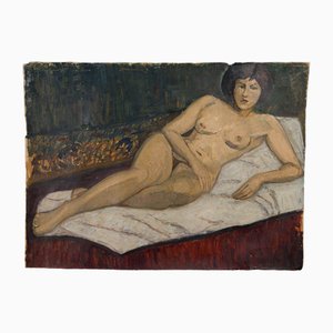 J. Pegeaud-Deva, Donna nuda, metà XX secolo, acquerello