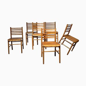 Light Wood Dining Chairs, 1960s, Set of 6