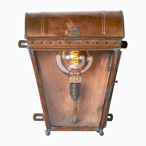 Lámpara de pared inglesa de cobre de Foster & Pullen, años 30