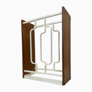 Bauhaus Umbrella Stand in Wood and Cast Iron, 1960s