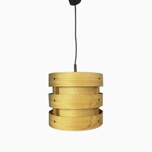 Lámpara colgante Straps de madera de pino de Zicoli Limbach, años 60
