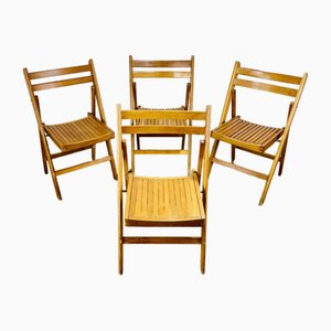 Vintage Wooden Folding Chairs by Centa, 1960s, Set of 4