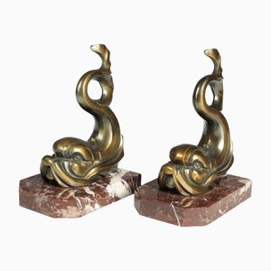 Art Deco Bookends by the Artist Franjou, France, 1920s, Set of 2