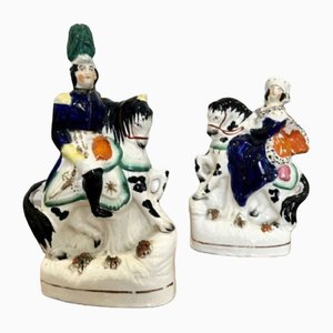 Antike viktorianische Staffordshire Royal Figuren, 1880, 2er Set