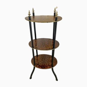 Victorian Three Tier Oval Inlaid Stand Display Shelves, 1860s