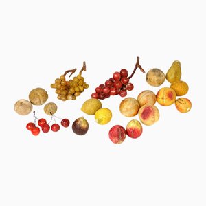 Fruits Décoratifs en Marbre de Carrare, Set de 21