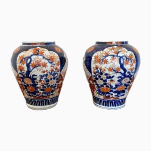Antique Japanese Shaped Imari Vases, 1900, Set of 2