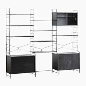 German Three-Bay Shelving System in Black from WHB, 1960s