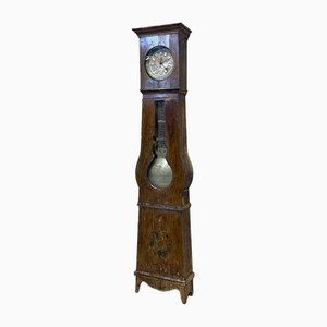 19th Century Comtoise Clock in Fir with Enameled Figures