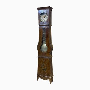 Comtoise Uhr aus Tannenholz, 19. Jh. mit emaillierten Figuren