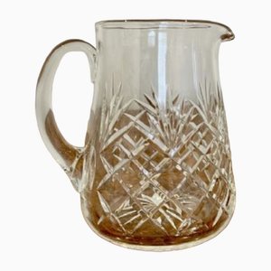 Antiker edwardianischer Wasserkrug aus geschliffenem Glas, 1900