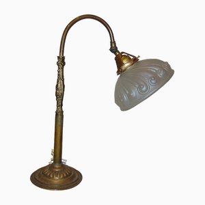 Art Deco Brass Desk Lamp, 1920s