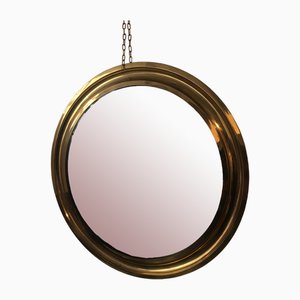 Narcisso Wall Mirror with Brass Frame attributed to Sergio Mazza for Artemide