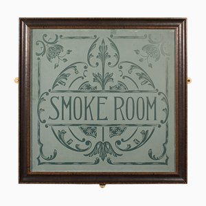English Ships Smoke Room Sign in Leather, 1900s