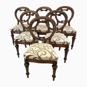 Victorian Mahogany Balloon Back Dining Chairs, 1860s, Set of 6