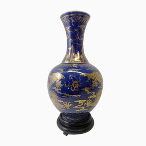 Chinesische Qing Dinasty Emperor Guangxu Vase mit Doppeldrachen, 1890er