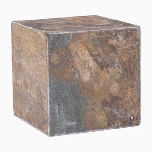 Large Mid-Century Stone Cube Side Table