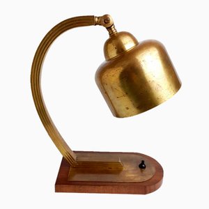 Vintage Table Lamp in Wood and Brass