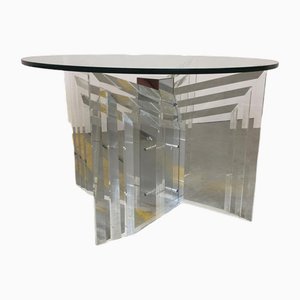 Table Vintage avec Placage en Chrome