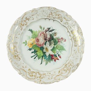 Großer antiker dekorativer Teller von SPM Schmeisser Porzellan Manufaktur, Deutschland, 19. Jahrhundert