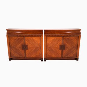 Art Deco Padouk Cabinets by Napoleon Le Grand for 't Modelhuis N. Legrand, 1920s, Set of 2