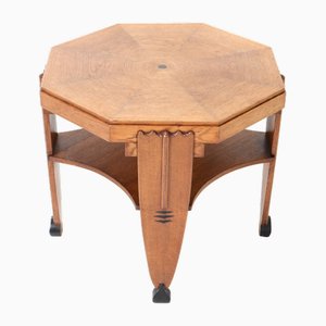 Table Basse d'École Amsterdamse Art Déco en Chêne, 1920s