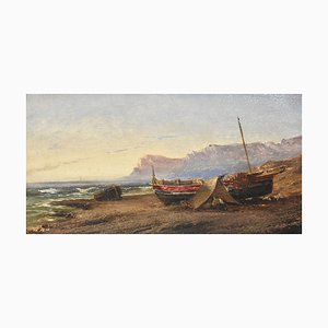 Pequeño paisaje marino, 1880, óleo, enmarcado