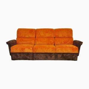Modulares Sofa aus Cord in Orange & Braun, 1970er, 3er Set