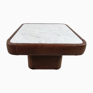 Leather and Marble Coffee Table from de Sede, 1970