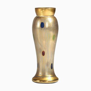 Small Jeveled Glass Vase from Carl Goldberg, 1920s