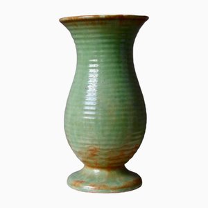 Jarrón vintage de cerámica verde de Dümler & Breiden