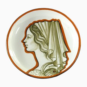 Italian Ceramic Plate by Romolo Verzolini for Studio Errevi, 1970s.