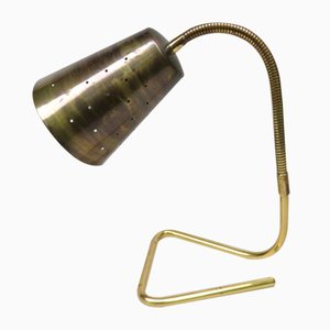 Scandinavian Adjustable Brass Table Lamp, 1950s