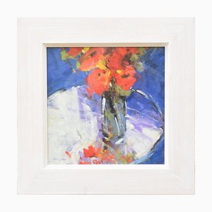 Tony Allain, Still Life of Poppies, Pastel on Board, Fin du 20e siècle