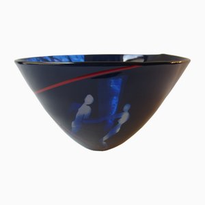 Muschel oder Schale aus handgefertigtem Glas mit Silhouetten von Morag Gordon, 1990er