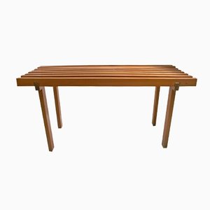 Spanish Wooden Slats Side Table, 1950s
