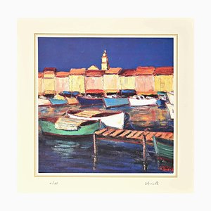 After Nicholas Verrall, The Picturesque Harbor, Lithograph, Late 20th Century