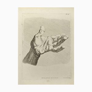 Nicholas Cochin, El estudio de la mano después de Bouchardon, grabado, 1755