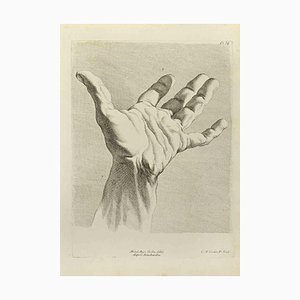 Nicholas Cochin, The Study of Hand after Bouchardon, Etching, 1755