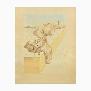 Salvador Dalí, Les hommes qui se mangent, Gravure sur bois, 1963