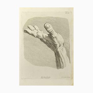 Nicholas Cochin, The Study of Hand after Bouchardon, Radierung, 1755