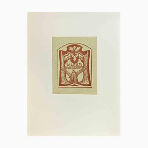 Ex Libris: Wilhem Vaneekhout, Woodcut, Mid-20th Century