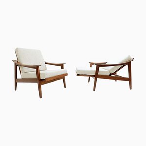 Mid-Century Modern Scandinavian Armchairs with Adjustable Backrest, 1960s, Set of 2