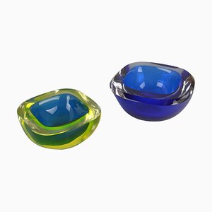 Murano Submerged Glass Bowls attributed to Flavio Poli for Seguso, Italy, 1960s, Set of 2