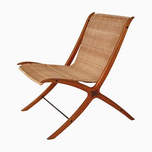 Modern Danish X-Chair Lounge Chair attributed to Hvidt & Mølgaard for Fritz Hansen, 1959