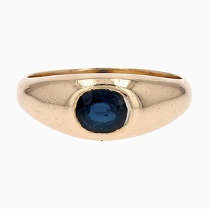 Modern Sapphire 18 Karat Yellow Gold Bangle Ring