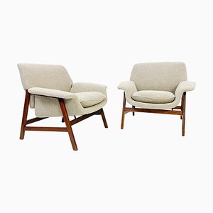 Mid-Century Modern Armchairs Model 849 attributed to Gianfranco Frattini, 1960s, Set of 2