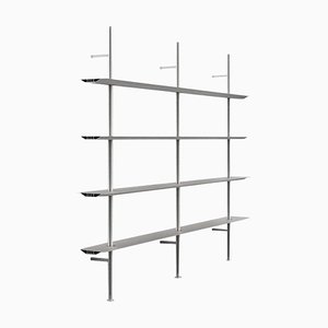 Hypótila Wall Mounted Shelving with Silver Aluminium Finish by Oscar Tusquets Blanca and Lluis Clotet